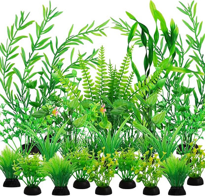 Fish Tank Accessories Aquarium Decorations Green Plants, Aquarium Decor Plastic by QUOZUO