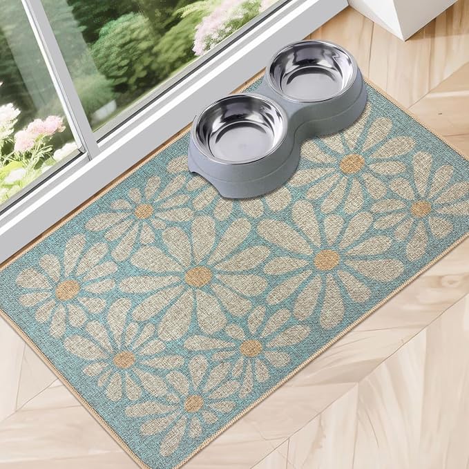SHIYUE Dog Food Mats for Floors, Absorbent Cat Bowl for Food and Water by LovingLifeGifts