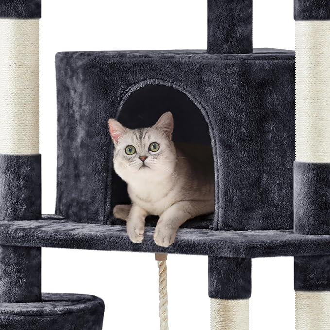 Yaheetech 79 in Cat Tree Tower, Comfy Basket, Sisal Scratching Posts - Image 6