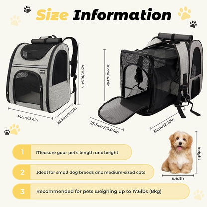 Zavothy Cat Backpack Carrier, Expandable Airline Approved Pet Backpack - Image 2