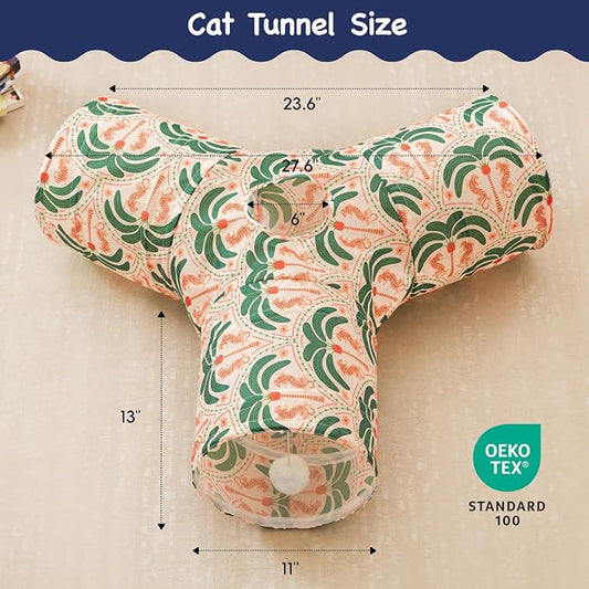 Tempcore Pet Cat Tunnel Tube Cat Toys 3 Way Collapsible, Cat Tunnels - Image 2