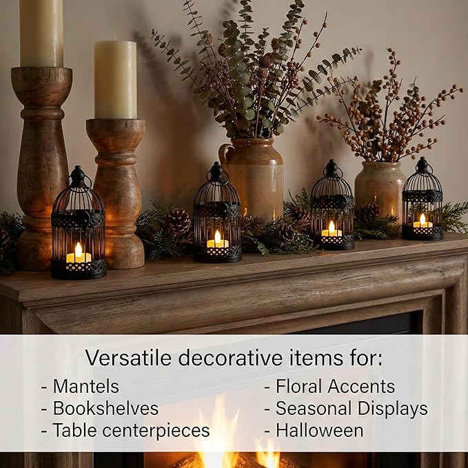 VELA LANTERNS 6" Birdcage Decor Candle Holder Lantern Decorative Table - Image 2