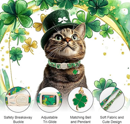2 Pack St. Patrick’s Day Cat Collars - Image 3