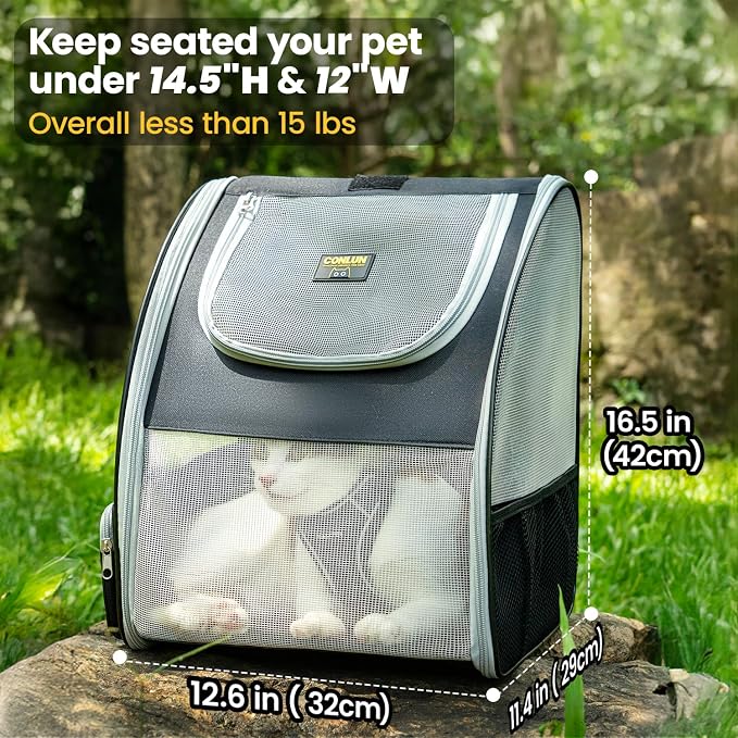Cat Backpack Carrier for Small Dogs and Cats Fit Up to 15 Lbs, Small Dog - Image 2