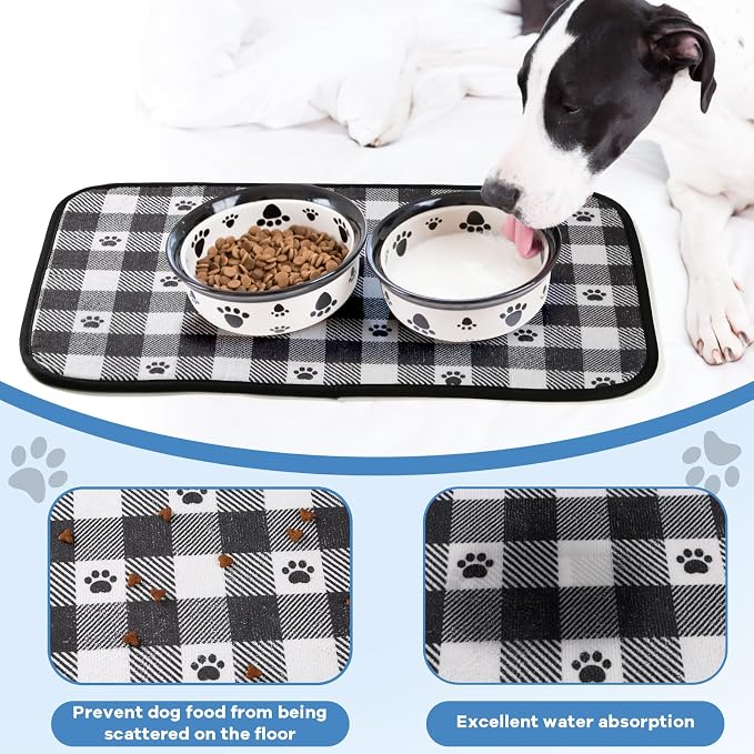 Dog Food Mats, Pet Bowl Mats, Super Absorbent and Dry, Prevents Spills - Image 4