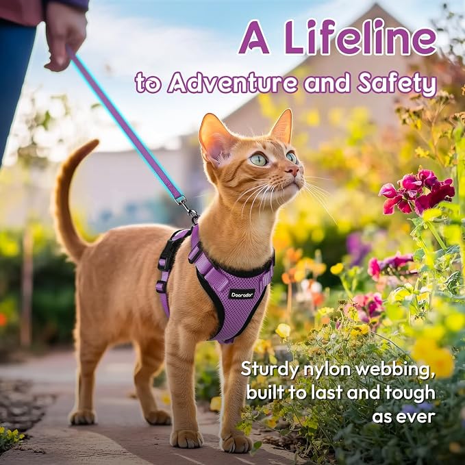 Dooradar Cat Harness and Leash Set, Escape Proof Safe Adjustable Kitten Vest - Image 7