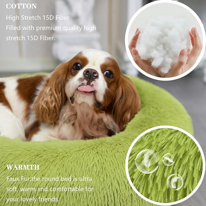 Calming Dog Bed for Medium Dogs Washable Donut 30 inches Anti-Slip Pet Bed - Image 5