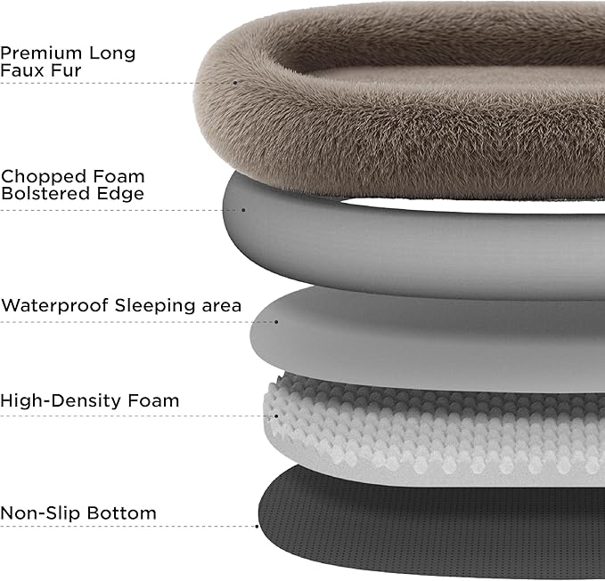 Bedsure Calming Human Dog Bed, Fluffy Faux Fur Orthopedic Pet Bean Bed - Image 4
