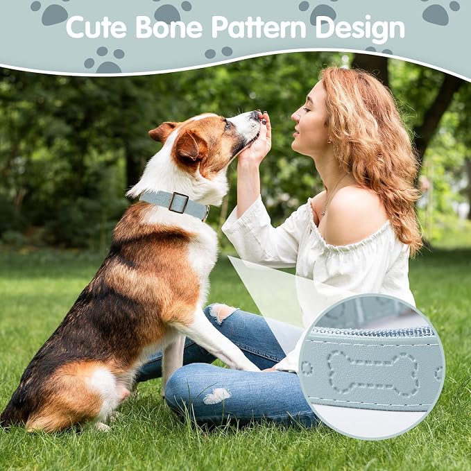 TDTOK Stylish Leather Dog Collar, Comfortable Soft PU Leather Dog Collars - Image 5