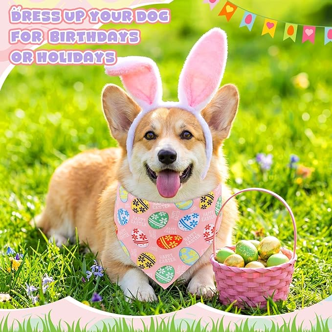 Aliceset 180 Pack Easter Dog Bandana Bulk, Easter Bandanas - Image 5