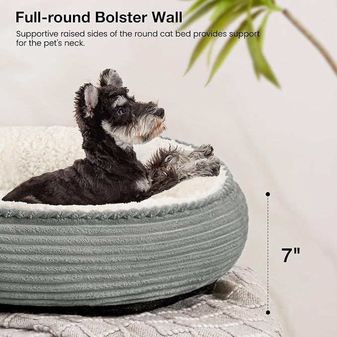 Love's cabin Round Donut Cat and Dog Cushion Bed, 25in Pet Bed - Image 5