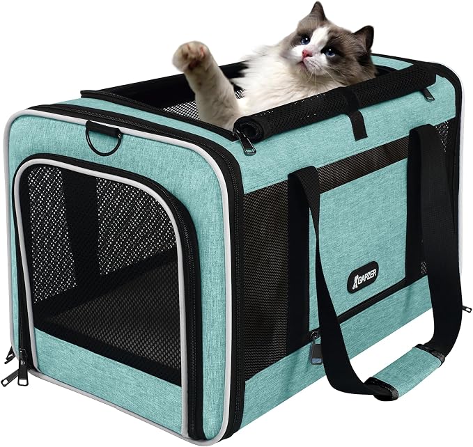 Cat Carrier 18"x11"x11" TSA Approved Ventilated Top Open Softsided Pet Air - Image 9