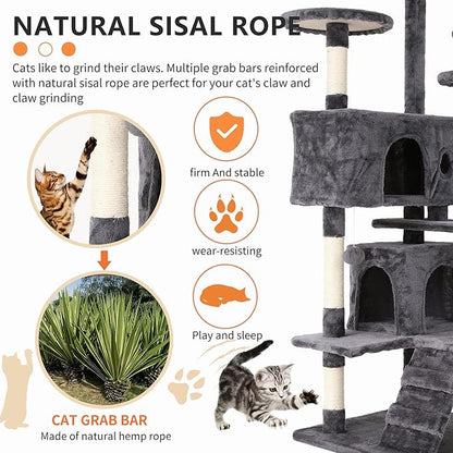 Cat Tree for Indoor Cats, Space Saving Cat Activity Center, Durable Pet Play - Image 4