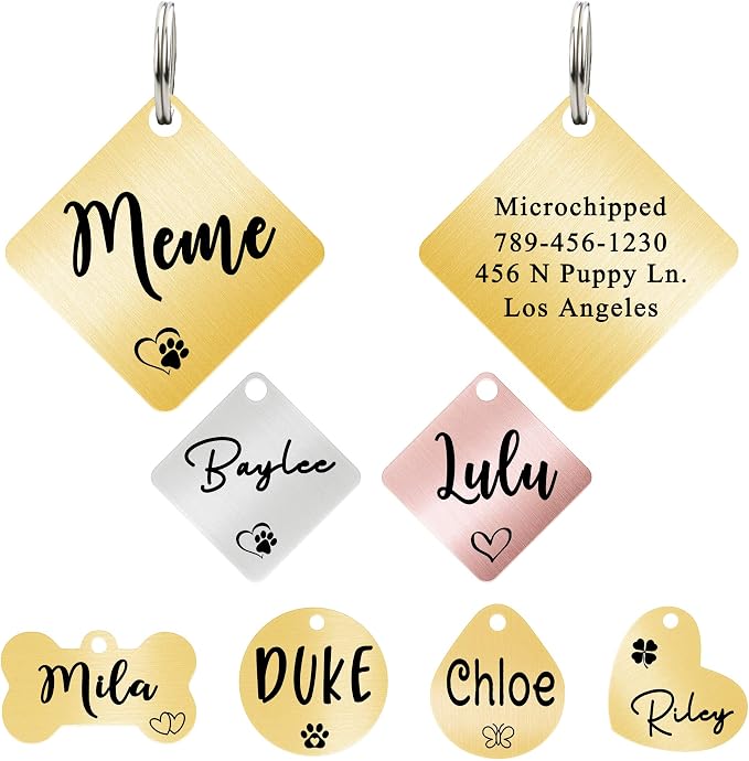 Ultra Joys Dog ID Tag, Custom Dog Tag Personalized Cat Tag, Pet ID Tag by UltraJoys