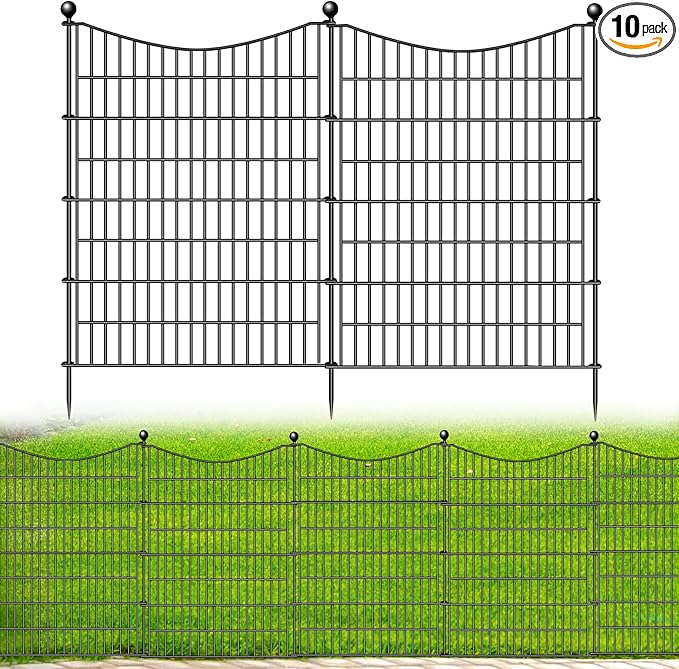 10 Panels No Dig Dog Fence Outdoor by OutdoorFence