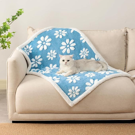Waterproof Blanket for Dog Puppy Cat, Cute 3D Textured Flower Dog Blanket for by Yaning