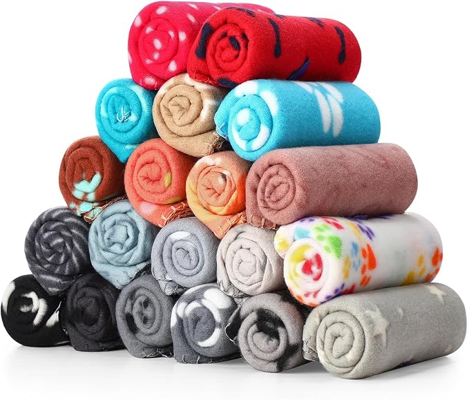 Eccliy 20 Pcs Puppy Blanket Pet Soft Fleece Dog Blankets Warm Felt Throw Sleep by Eccliy