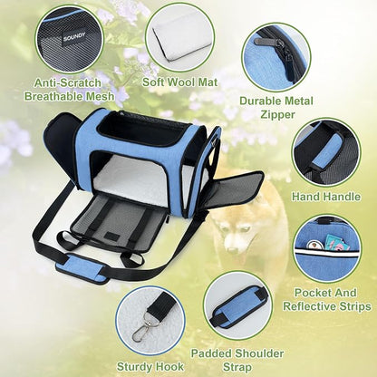 Soundy Large Cat Carrier Dog Carrier Under 25 Lbs, Collapsible Ventilated - Image 4