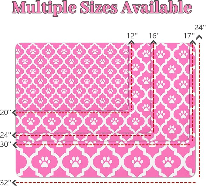 Dog Food Mat 16X24 Inch Pet Feeding Absorbent Mats - Image 4