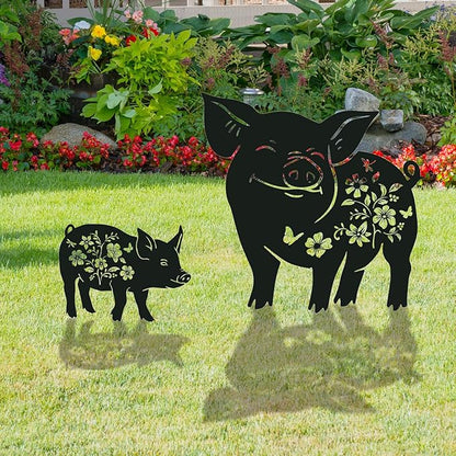 Pig Metal Garden Stakes Yard Decor, Lawn Ornaments, Outdoor Yard Art - Image 5