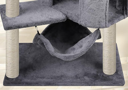 YUNIQUE Cat Tree with Cat Condo and Big Hammock - Image 6