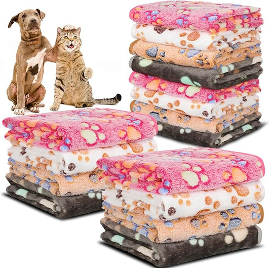 12 Pcs Small Dog Blanket Fleece Puppy Blankets Washable Pet Blankets by Retainbre