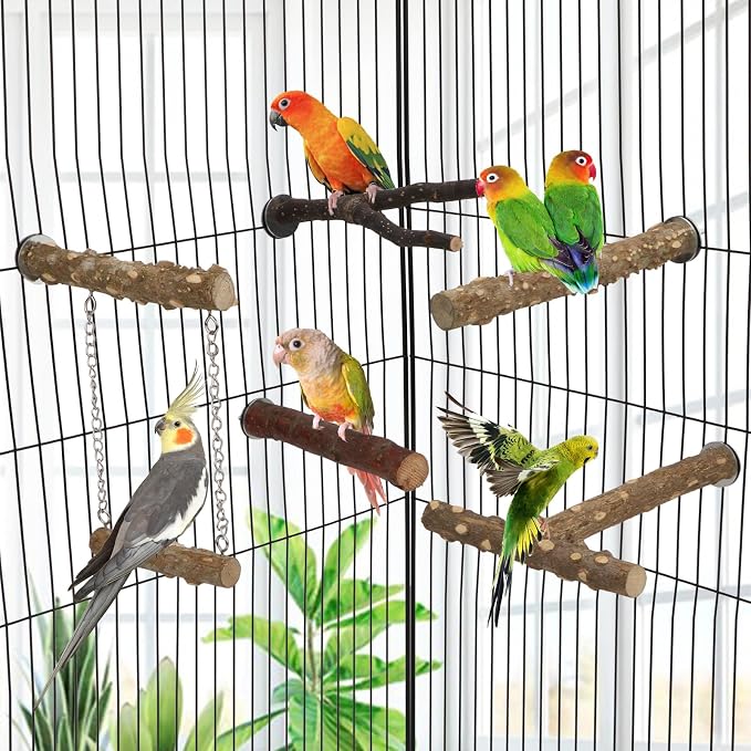Hypeety Natural Wood Bird Perch - Image 7