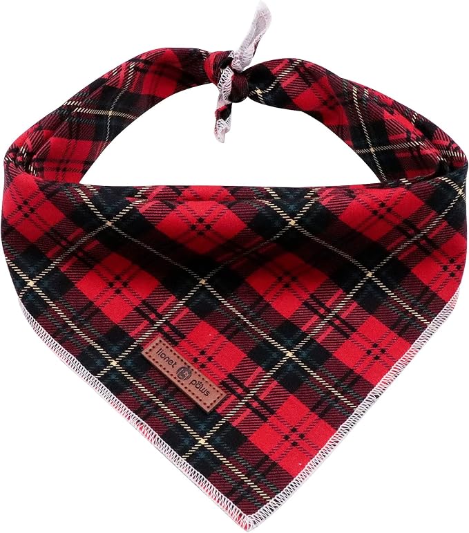 Lionet Paws Christmas Dog Bandana Washable Cotton Handkerchief Scarf Triangle by lionetpaws