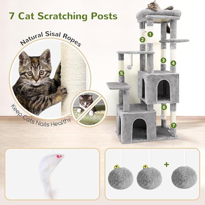 Globlazer Cat Tower for Indoor Cats, Heavy Duty Cat Trees for Large Cats Adult - Image 4