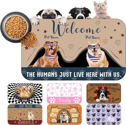 Personalized Dog Cat Mat with Name Photo Custom Placemat Feeding Mats by MYESCUSTOM