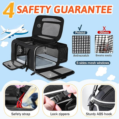 Petskd Top and Side Expandable Pet Carrier 18x13x9.5 Inches Southwest Airline - Image 5