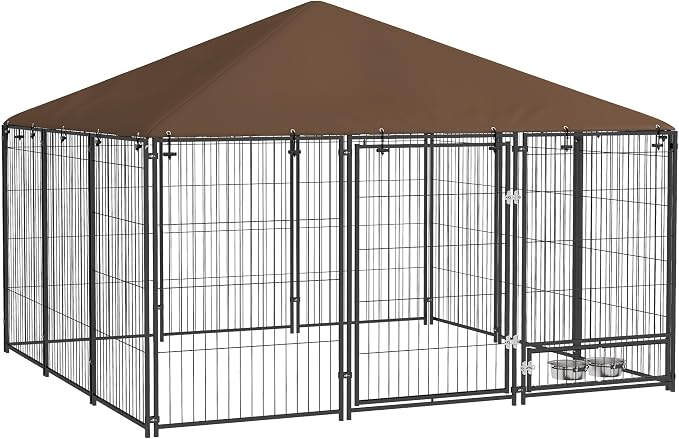 PawHut Outside Dog Kennel, Garden Playpen Fence Crate Enclosure Cage Rotating by PawHut