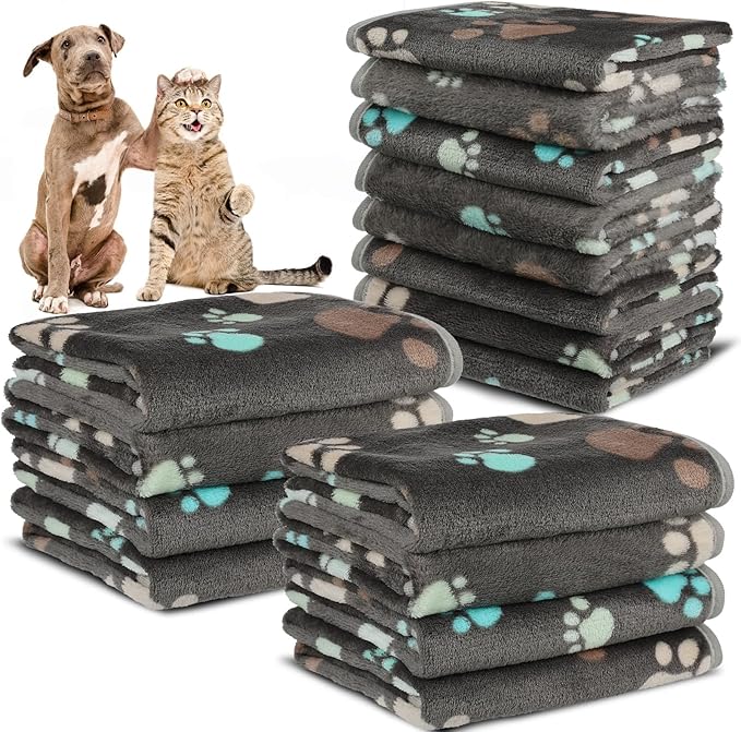 12 Pcs Small Dog Blanket Fleece Puppy Blankets Washable Pet Blankets by Retainbre