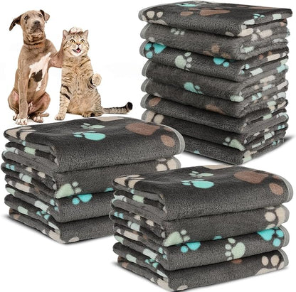 12 Pcs Small Dog Blanket Fleece Puppy Blankets Washable Pet Blankets by Retainbre