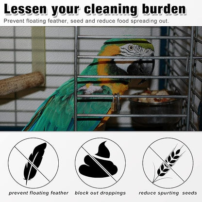 Shappy Large Bird Cage Seed Catcher, Bird Cage Cover Net Skirt Guard, - Image 5