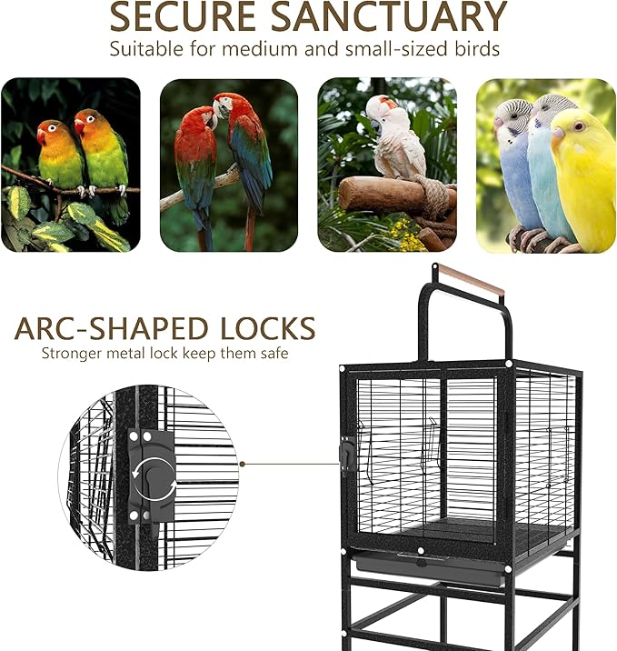 Bird Wrought Iron Cage, Home Style Detachable Travel Birdcage - Image 3