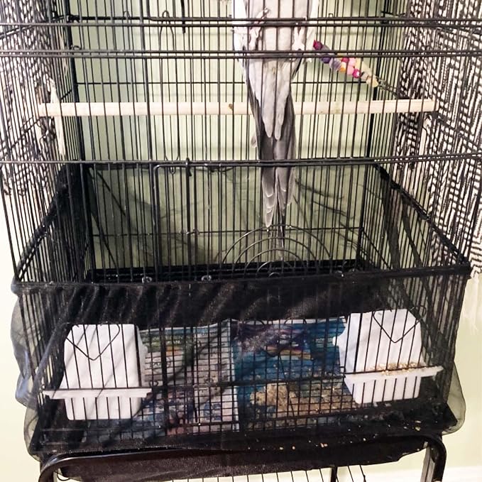Allazone Bird Cage Seed Catcher, Large Bird Cage Cover, 75-118'' Universal - Image 4
