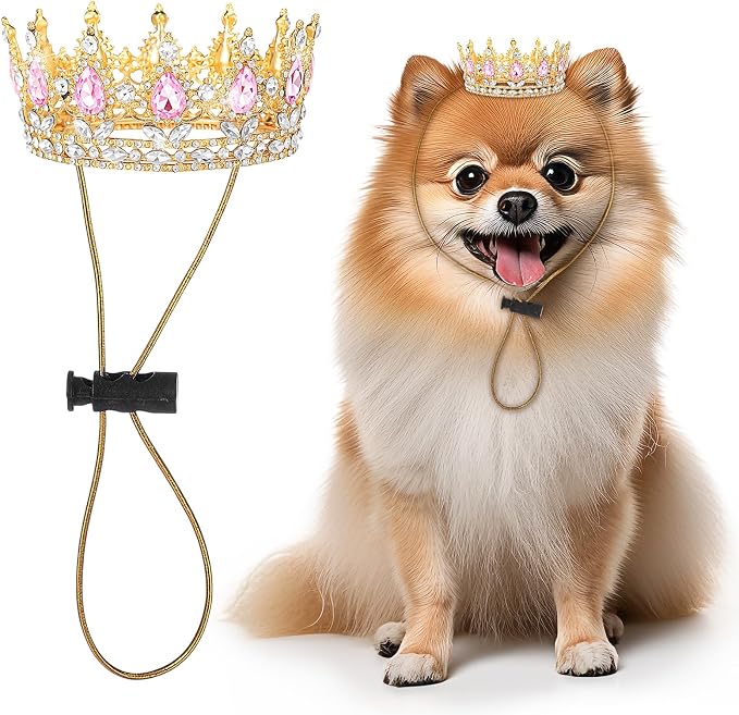 Abbylike Pet Rhinestone King Crown, Queen Crown by Abbylike