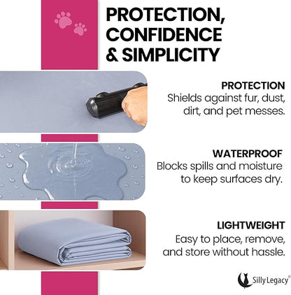 SILLY LEGACY Thin Reversible Waterproof Protective Bed Cover, - Image 5