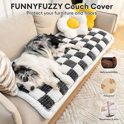 FUNNY FUZZY Pet Couch Covers for Sofa, Couch Covers for Dogs Washable Dog Couch - Image 2