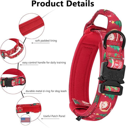 DAGANXI Christmas Tactical Dog Collar, Adjustable Military Training Nylon Dog - Image 4