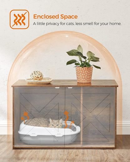 Feandrea Cat Litter Box Enclosure, Litter Box Furniture Hidden - Image 4