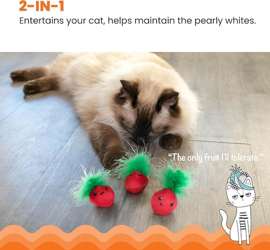 Catstages Strawbabies 3-Pack Catnip Cat Toys - Image 2