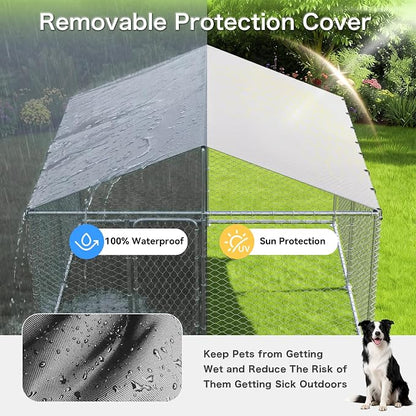 15.3'x15.3'Large Outdoor Dog Kennel Outside– Heavy-Duty Dog Enclosure - Image 3