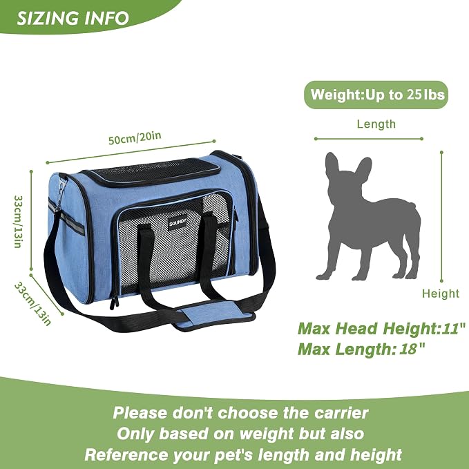 Soundy Large Cat Carrier Dog Carrier Under 25 Lbs, Collapsible Ventilated - Image 5