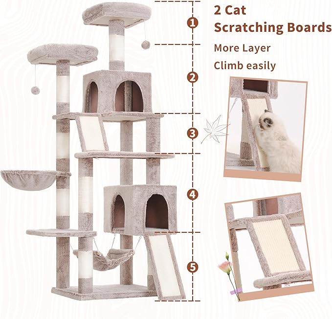 Cat Tree for Indoor Cats, Sturdy Cat Tree House - Image 2