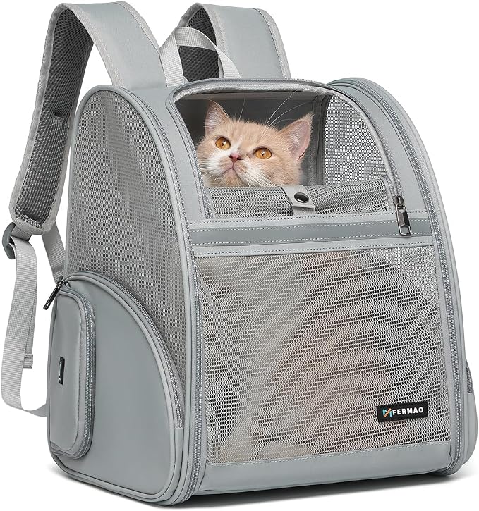 Cat Backpack Carrier for Small Dogs and Medium cat Puppy Kitten Bunny Pet by FERMAO