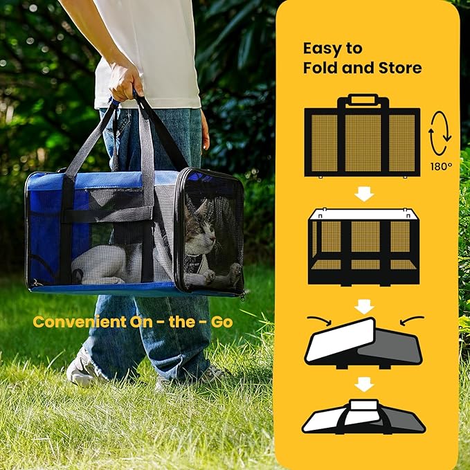 Cat Carrier Bag, Soft-Sided Pet Carriers - Image 4