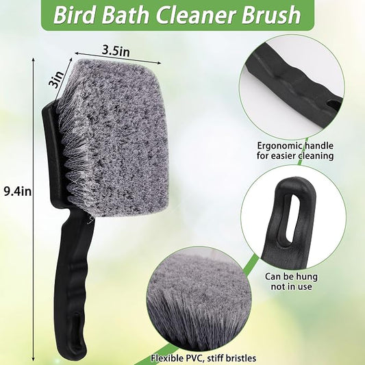 5Pcs Bird Bath Brush Kit, Larbeti 1P Hard Silk Bristle Bird Bath Cleaner Brush - Image 2