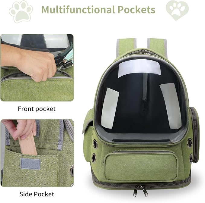 Cat Backpack Carrier for Cats and Small Dogs, Breathable Cat Bubble Backpack - Image 3